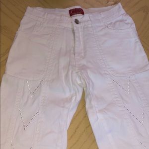 White wide leg jeans